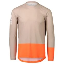 Maillot VTT Poc Mtb Pure Ls Jersey Lght Sandstone Beige Zink Orange