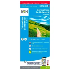 Carte IGN 3618OTR Gérardmer, Le Hohneck, La Bresse - Résistante