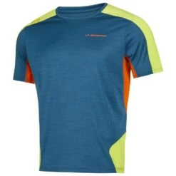 Tee-shirt De Rando La Sportiva Compass T-Shirt Storm Blue Lime Punch