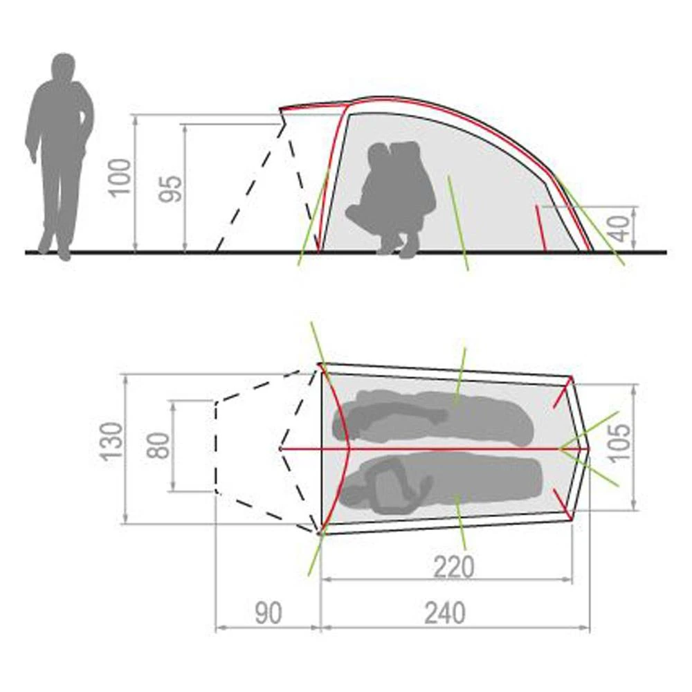 Tente Vaude Hogan UL 2P Green 3 Tente Vaude Hogan UL 2P Green â Image 3