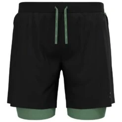 Short De Trail Odlo X-Alp Trail 6 Inch 2-In-1 Short Black, Loden Frost
