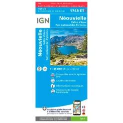 Carte IGN 1748ETR Néouvielle, Vallée D'Aure, Parc National Des Pyrénées - Résistante