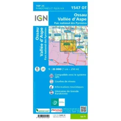Carte IGN 1547OT Ossau, Vallée D'Aspe, Parc National Des Pyrénées -Air Plein Escalade Magasin b6f4598bed85767f4a4992debc3edd8c9da77cc0 H230IGNBIV348996 0IGN0211227 2