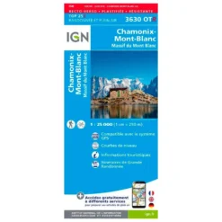 Carte IGN 3630OTR Chamonix-Mont-Blanc, Massif Du Mont Blanc - Résistante