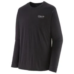 Tee-shirt De Rando Patagonia M's Long-Sleeved Capilene Cool Merino Graphic Shirt Header Black
