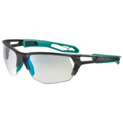 Cébé Lunettes De Soleil Cebe S'Track Ultimate L Translucent Black Teal Matte Zone Vario Grey Cat.0-3 Blue